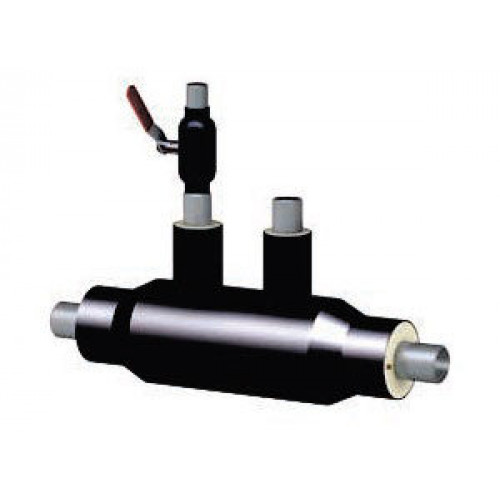 Кран шаровой с воздушником ППУ ОЦ тип 2 Ст20 BROEN Ballomax 25х25х3,5х1900 мм ГОСТ 8732-78