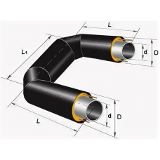 П-образный компенсатор ППУ ОЦ тип 1 Ст10 426х7х66х1100 мм ГОСТ 10704-91